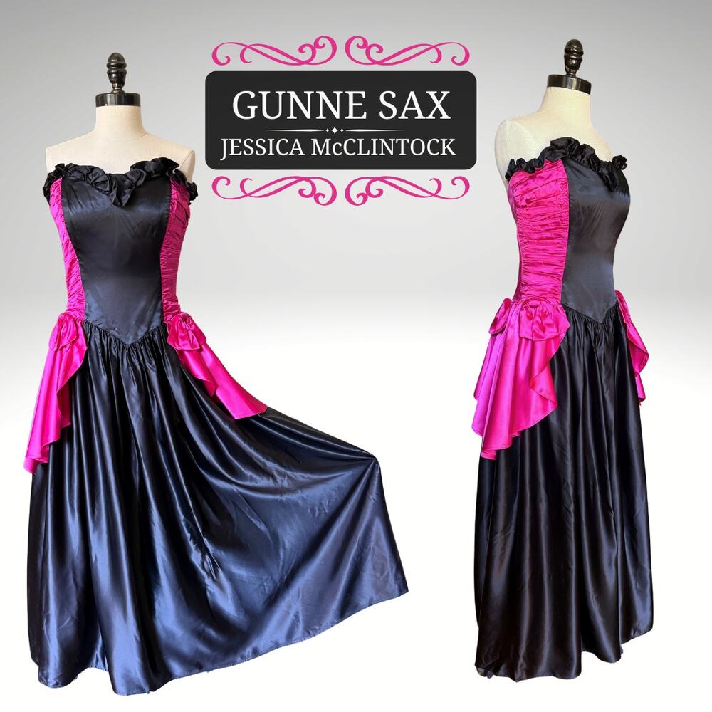 Vtg 80s LONG Gunne Sax Prom Dress WhimsyGoth SteamPunk Costume Cosplay Halloween